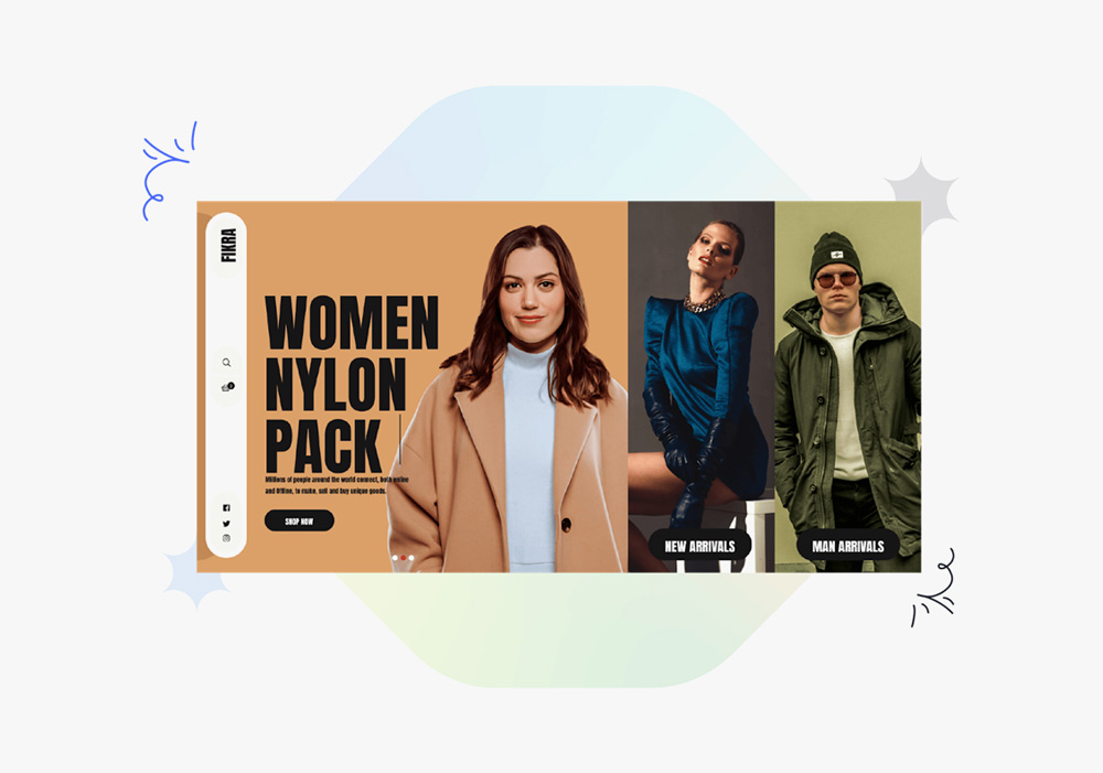 Fashion sale web banners advertising