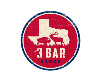 3 Bar Ranch Logo red custom logo