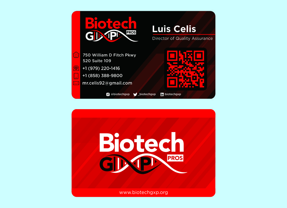 red business card design