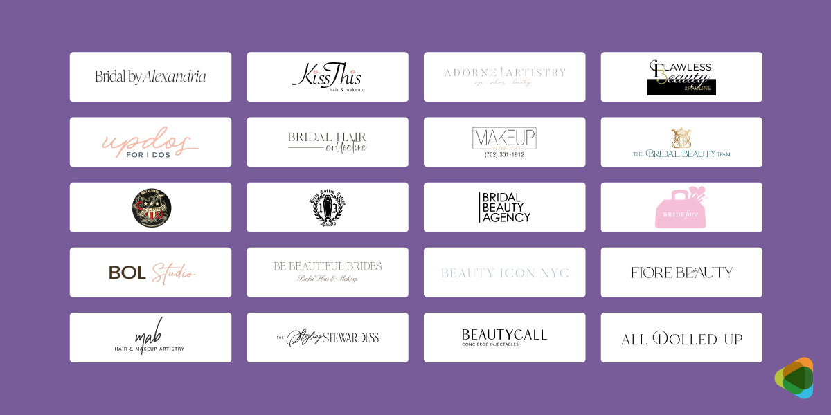 Bridal Beauty Logos Multiple Bridal Beauty Logos