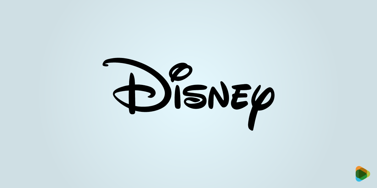 Disney logo Disney logo in black script on gray background