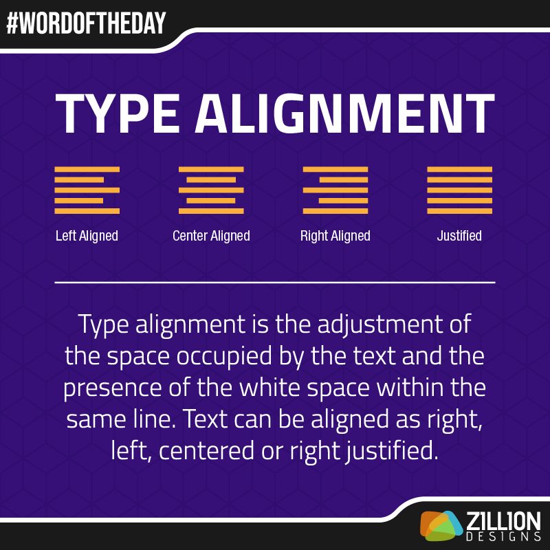 Graphic Design Term - Type Alignment