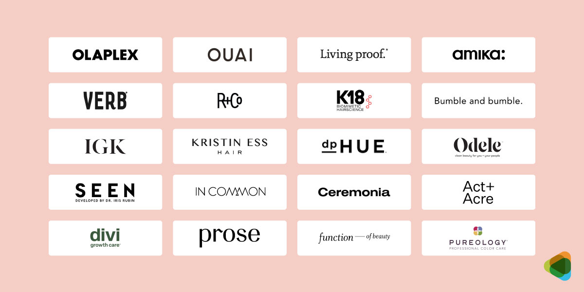 Haircare Brand Logos Multiple Haircare Brand Logos