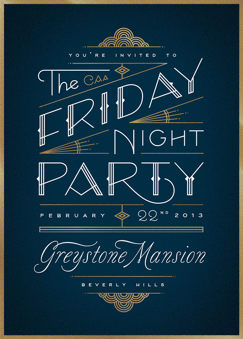 Jessica Hische Typography Friday Night Invitation