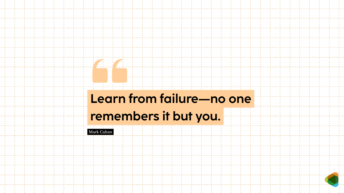 Mark Cuban’s quote on learning from failure