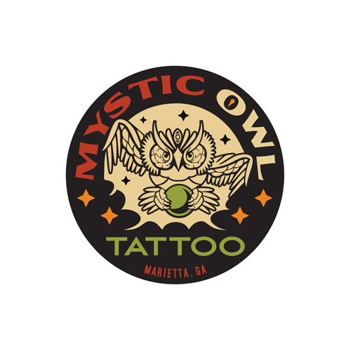 Mystic Owl Tattoo Logo