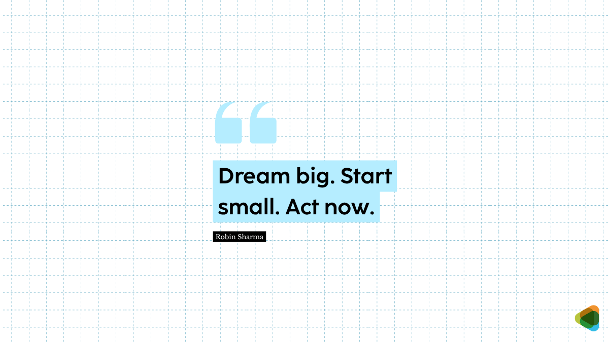 Quote by Robin Sharma on dreaming big and acting now