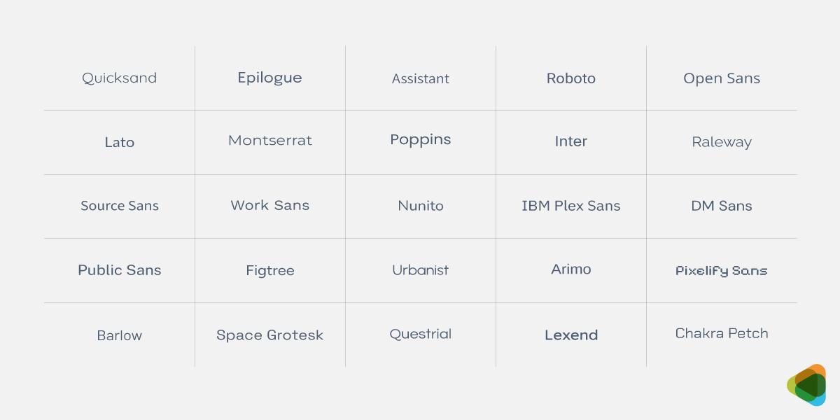 Sans Serif Fonts