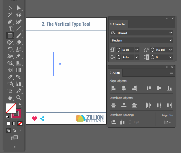 The Vertical Type Tool