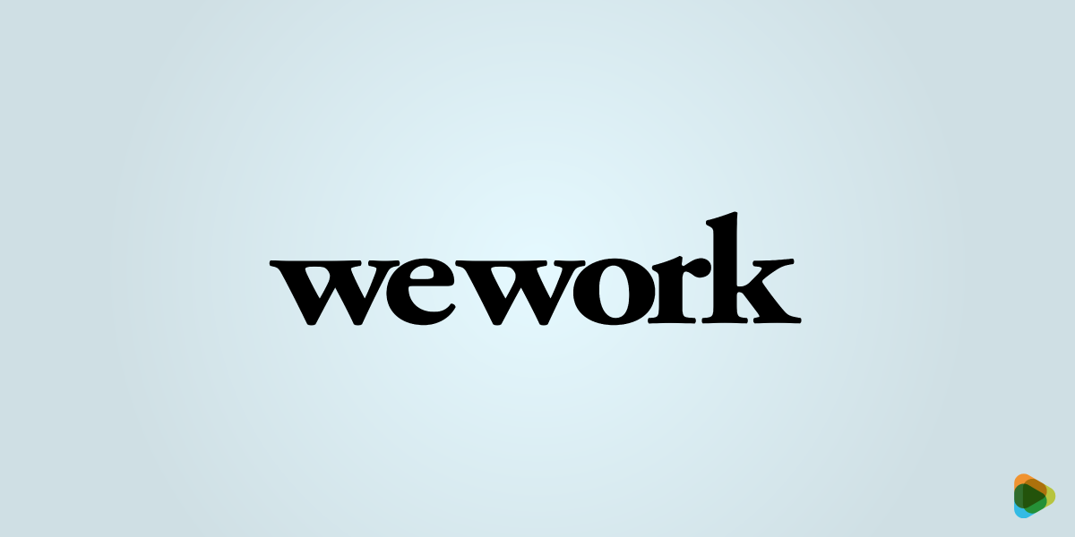 WeWork logo WeWork logo in black on a light background
