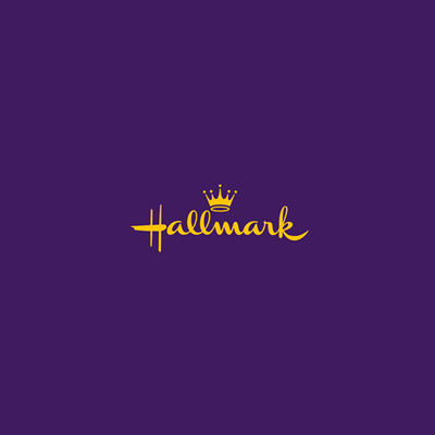 Yellow crown wordmark purple background logo