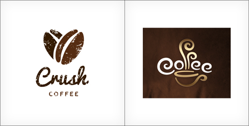 Crush Coffee logo, Coffee logo, brown logos