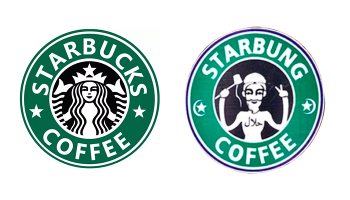 Rip off logos: Starbucks and Starbung